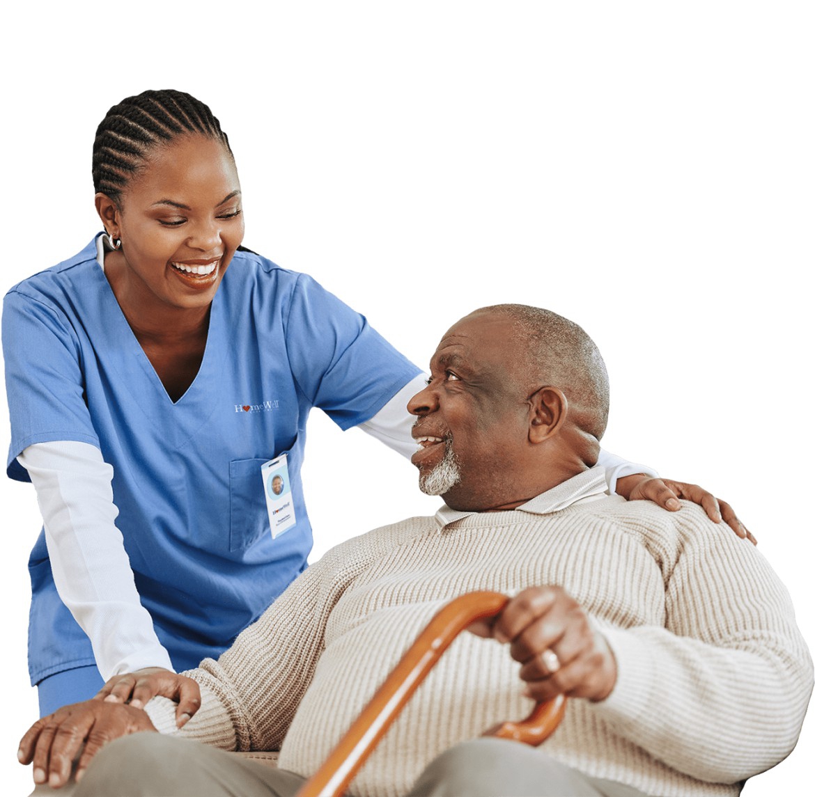 Skilled nurse assisting a patient with medication management at home in Longmeadow, MA